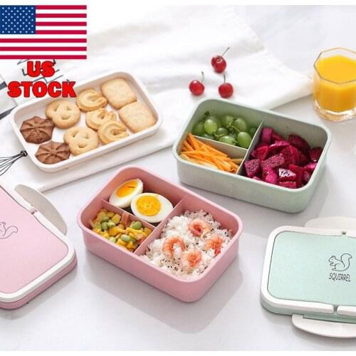 Japanese Microwave Bento Box Wheat Straw Child Lunch Box Leak-Proof Bento Lunch Box For Kids School Food Container