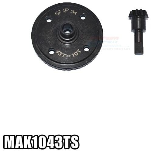 Harden Steel #45 Differential Bevel Gear 43T & Pinion Gear 10T for ARRMA KRATON 6S, ARRMA Talion 6S BLX Speed TR part