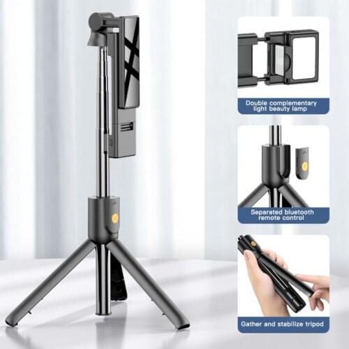 1PCS Multifunction Portable Selfie Stick Fill Light Ring Foldable Tripod For Iphone Xiaomi Samsung Photo Live Video