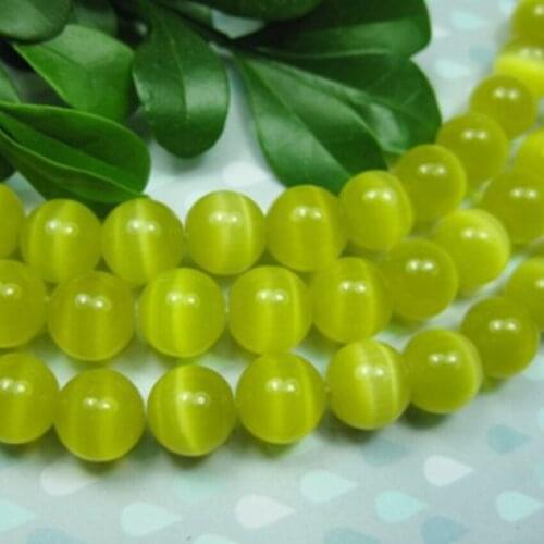 10mm multicolor cat eye stone opal crystal round ball loose beads for jewelry making spacers accessories 15inch MY2212