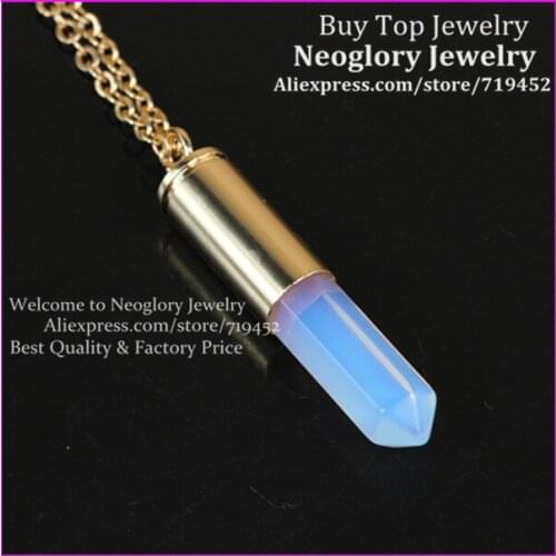 10pcs Nature Opal Opalite Gems Point Bullet Pendant Metal Color Casing Necklace Drusy Quartz Druzy Pendant Necklace