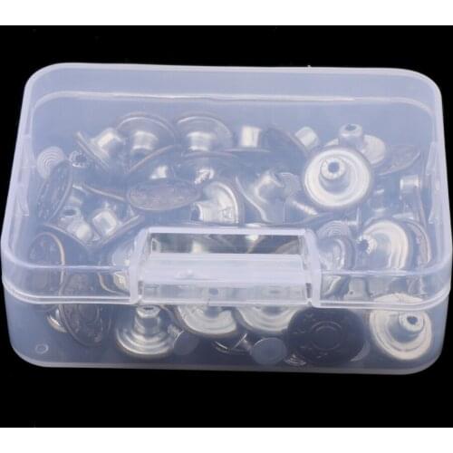 50 Sets Jean Buttons Snap Fastener Press Stud Sew On Sewing Fabric Craft