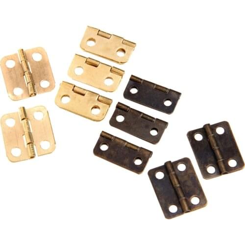 50pcs/lot Round Hinges 16*13mm Iron Gold/Antique Bronze 4 holes Iron Decorative Vintage Jewelry Boxes Cabinet Furniture Fittings