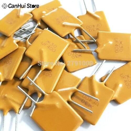 50Pcs PPTC Plug In Self Recovery Fuse RUEF400 30V 4A 4000MA Insurance Pipe Protective Tube Recoverable Fuse PolySwitch