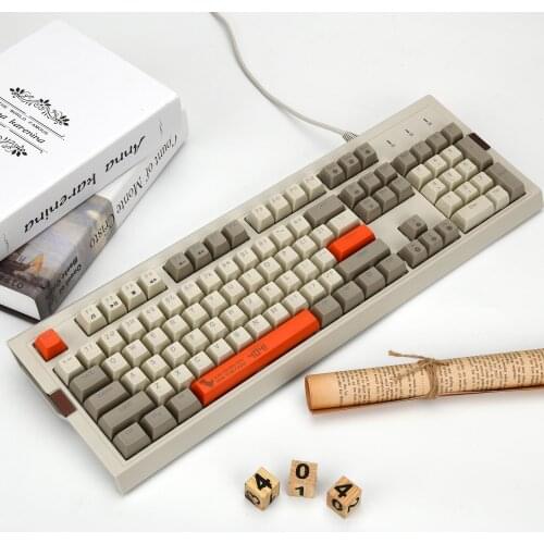AK510 104 Keys PBT Retro Wired RGB Mechanical KeyboardSA Spherical Keycap with Programmable Macro Function Keyboard