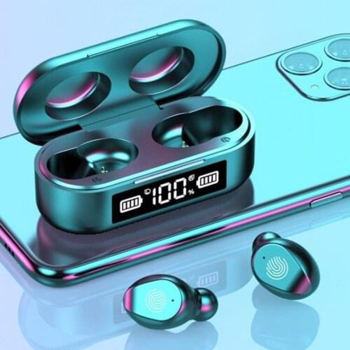 F9-6 TWS Wireless Bluetooth Headset Touch Control Headset Digital Display Movement Portable Sports Earphone iPhone Xiaomi Huawei