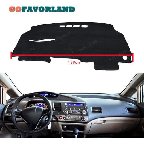 Interior Dashboard Cover Dashmat Dash Mat Pad Sun Shade Dash Board Cover Carpet LHD Black For Honda Civic 4-Door Sedan 2006-2011