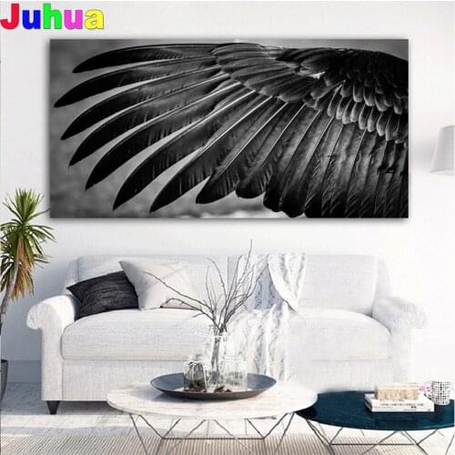 Black angel wing 5D DIY Diamond Painting Full Square Round Diamond emboridery Art Mosaic Cross Stitch Home Decor nordic art