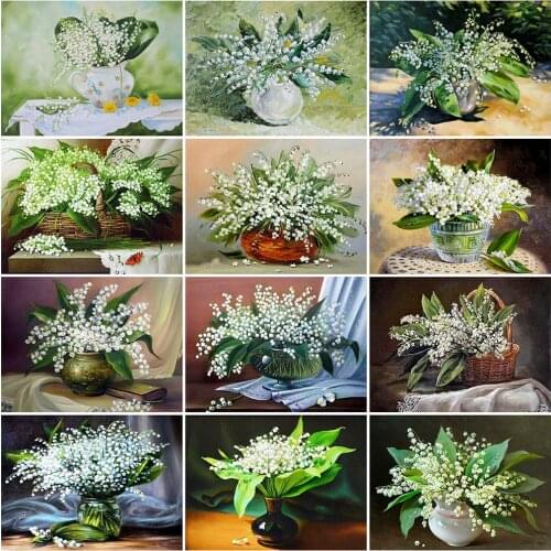 Evershine Diamond Painting Flower Cross Stitch Kit 5D DIY Diamond Embroidery Full Square Round Rhinestone Handicrafts Gift