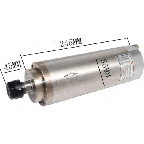 Engraving machine woodworking spindle 2.2KW 220/380V 6A 400HZ speed 0-24000rpm chuck ER20 body length 245mm diameter 85mm