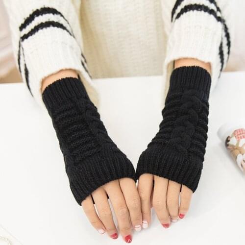 Cashmere Thermal Gloves for Women Winter Soft Warm Wool Arm Gloves Knitted Woolen Handschoenen Guantes Mujer Ne Womens Mittens