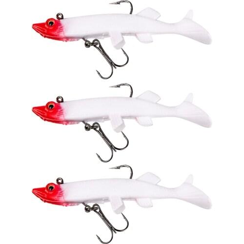 3pcs Cusp T Tail Fishing Lures Bass Perch Lure Mandarin Fish Bait 10cm