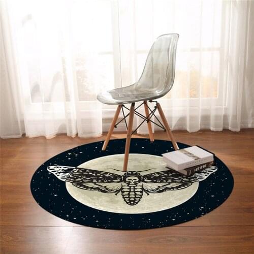Moth Horror Art Skeleton Butterfly Moon Rug Floor Mat Bedroom Living Room Home Decoration