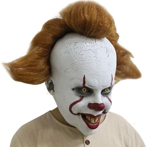 Stephen Kings It Mask Pennywise Horror Clown Joker Latex Halloween Scary Clown Masks Party Lifelike Cosplay Costume Props