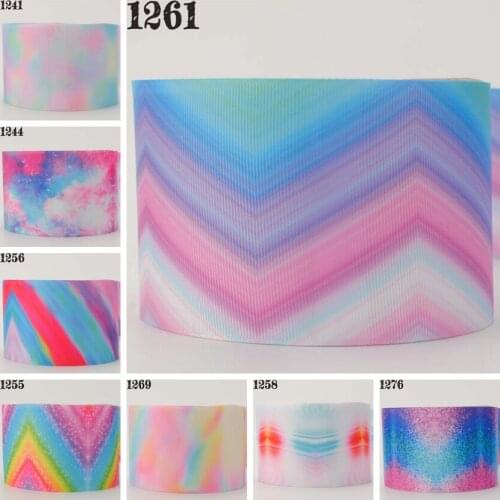 Free delivery of 3" 75mm gradient colored ribbon printed grosgrain 50 yards ribboon