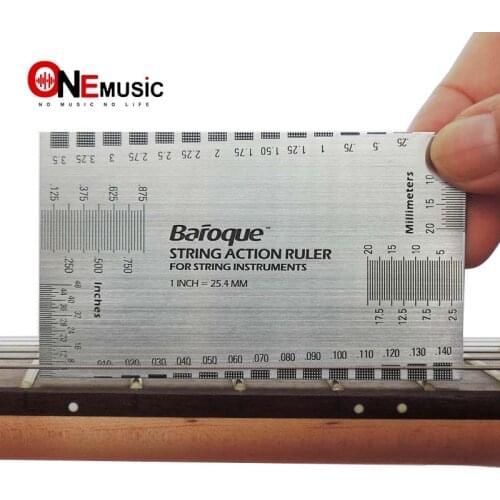 String Action Gauge Ruler Baroque Guitar Bass String Pitch Luthier Tool for String Instruments