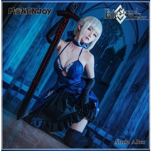 Monenjoy Fate Grand Order Altria Alter Cosplay Black Saber Salter Cos FGO Dark King of Knights Costume