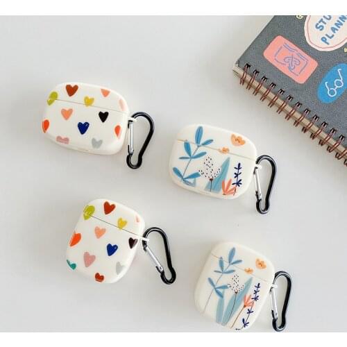 Marble Flower Soft silicone Case For Cover For Apple Airpods pro Cartoon Floral Back Cover For Apple Airpods 1 2 Earphone Case