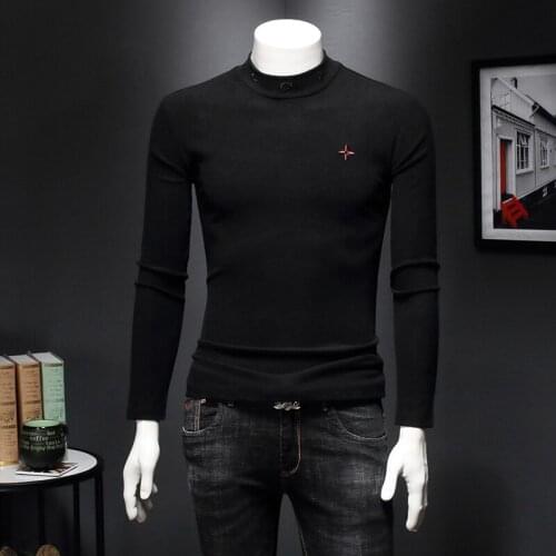 Things Brand Designer Stranger Men T-shirt Autumn Winter Oversized T shirt Half Turtleneck Thick Long Sleeve Men‘s Tops Tees C13