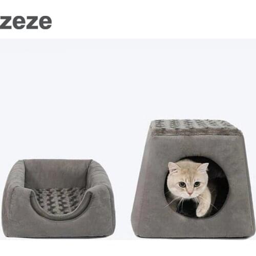 Pet bed for Cats Dogs Soft Nest Kennel Bed Cave House Sleeping Bag Mat Pad Tent Pets Winter Warm Cozy Beds 2 Size L XL 2 Colors