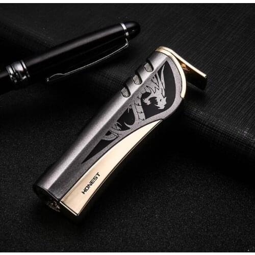 Honest blue fire direct charging inflatable lighter personality creative new metal lighter gift