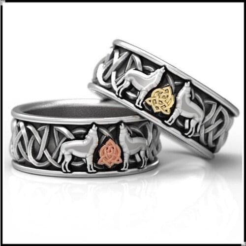 New Vintage Women Rings Stainless Steel Wolf Totem Rings Classic Jewelry Christmas Party Gift Accessories