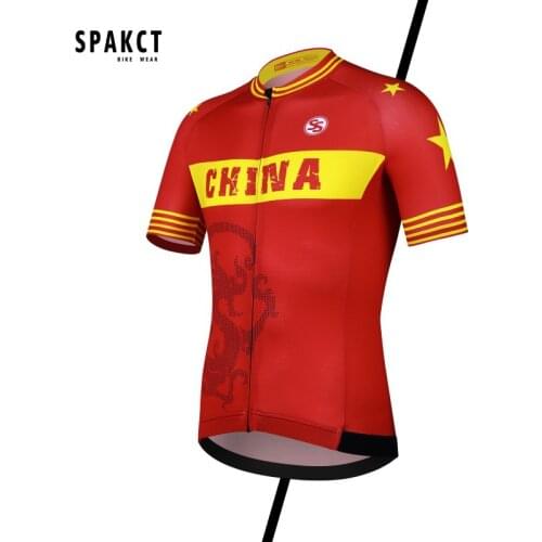 Spakct Spring And Summer Cycling Clothes Mens Short-sleeved Chinese Style Mountain Bike Jacket Quick-drying Non-slip Belt