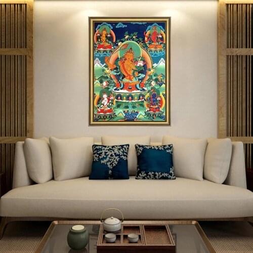 Poster Thangka Five Manjushri Painting Tibet India Chinese Religious Canvas Printmaking Art Wall Picture Home Decoration
