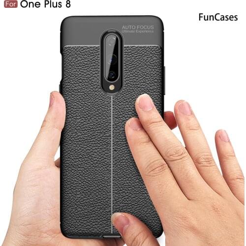 Plastic Cases For Oneplus 8 Pro Csse New Silicone Case Casa Cover sFor OnePlus funda 1+8T 1+8 Lychee Pattern Shell Bulk Cute