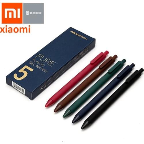 5pcs/Pack Xiaomi KACO 0.5mm Sign Pen Signing Pen Smooth Ink Writing Durable Signing 5 Colors For Student School/Office worker