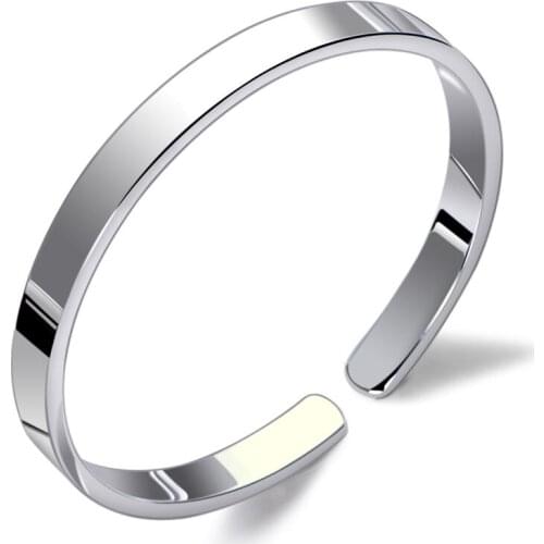 SA SILVERAGE 999 Sterling Silver Bracelet for Women Simple Smooth Open Lovers Foot Silver Bracelet for Men Bracelets for Women