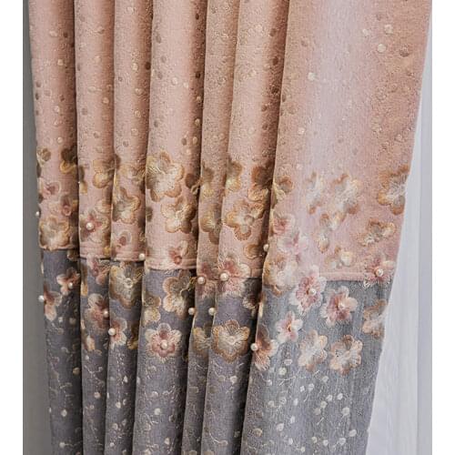 Popular New Nordic Minimalist Modern Living Room Bedroom Curtains Embroidered Curtains and Warm Girl