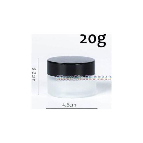 20g/20ml Black cap Frosted Glass Jar Empty Cream Jars Cosmetic Packaging Containers cosmetic jar,plastic cap jar 200pcs/lot