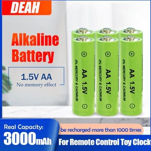 4-20PCS AA Battery 3000mah Rechargeable Battery For Clock Flashlight MP3 Player Toy 1.5V Alkaline battery Alarm VS NI-MH Battery