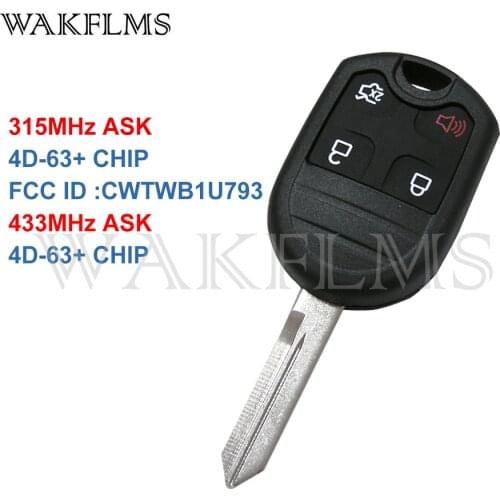 4btn remote Key fob 315MHZ For Ford Edge Escape Expedition Explorer Fusion Mustang Taurus 2005-2011 with 4D63 Chip CWTWB1U793