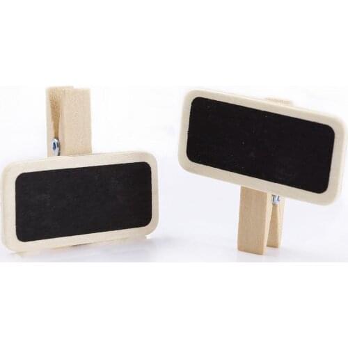 50 Mini blackboard wood message slate rectangle clip clip panel card memos label brand price place number table