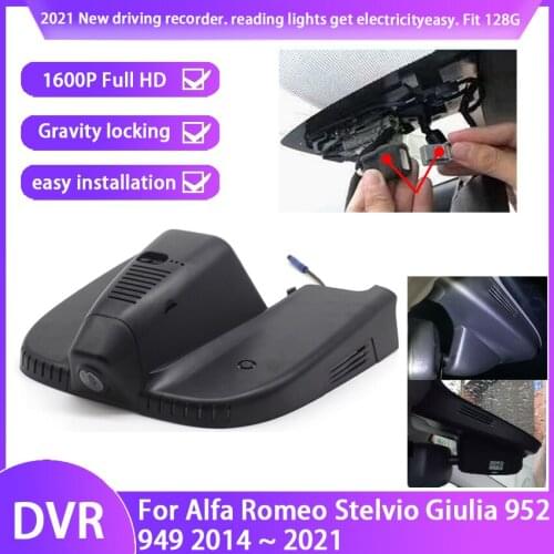 2K Car Driving Recorder Easy to install For Alfa Romeo Stelvio Giulia 952 949 2014~2021 DVR Wifi Video Recorder Dash Cam Camera