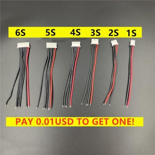 Lipo Battery 1S 2S 3S 4S 5S 6S 22AWG 100mm Balancing Cable Plug Line Wire IMAX B6 Wire Connector Charging