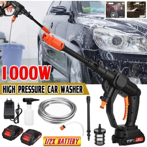 1000W 24V Cordless High Pressure Car Washing Machine Parkside Car Washer Cleaner Foam Generator Portable Wash Spray Water Gun