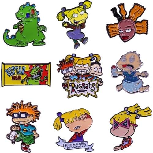 Chuckie Tommy Angelica Cynthia Reptar Bar Badge Join the Rugrat Gang for an Adventure With These Cartoon Characters Brooch Pin