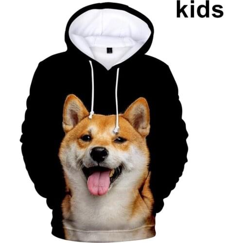 3 To 14 Years Kids Hoodies Shiba Inu 3D Printed Boys Girls Hoodie Sweatshirt Cartoon Outerwear Jacket Coat Children Clothes