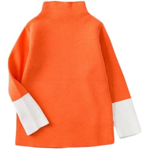 Children Sweaters Winter Turtleneck Bottoming Tops Kids Clothing Soft Cotton Toddlers Boys Girls Knitting Pullovers GW132
