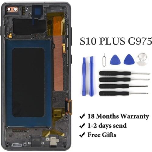 6.4'' LCD 100% For Samsung S10 PLUS SM-G9750 G975F Display Touch Screen Digitizer Replacement With Service Pack