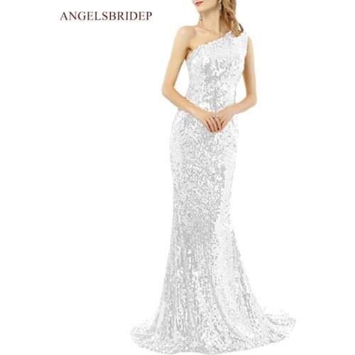 Elegant Mermaid Prom Dresses Vestido De Festa Sparkly Sequin Floor-Length Longo Evening Party Women Formal Gowns Online Hot