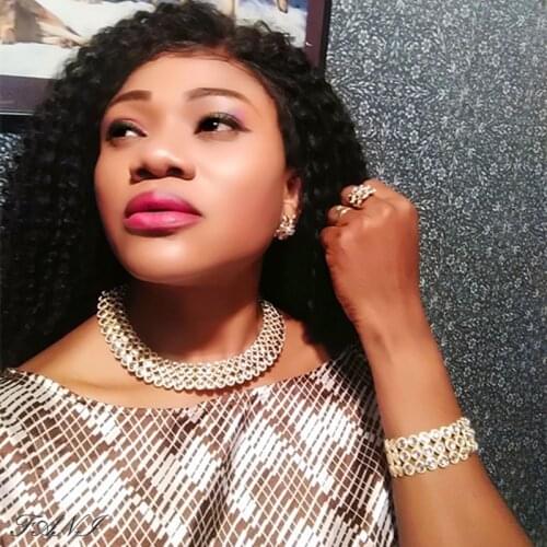 Fani 2019 Dubai gold designer Jewelry Set Wholesale Nigerian woman accessories jewelry set Fashion African Beads Jewelry Set