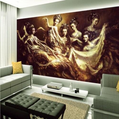 Photo wallpaper Chinese style beautiful fresco living room bar wallpaper custom TV sofa background wall mural