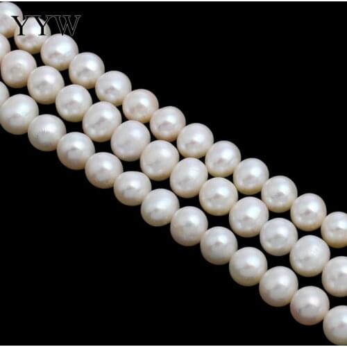 Grade AA 7-8mm Natural White Cultured Potato Freshwater Pearl Beads Jewelry Pearls Bead Bulk Hole 0.8mm 15.5 Inch