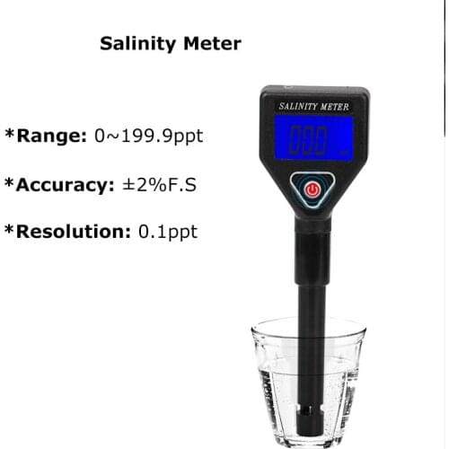 Salinity-98305 Portable Salinity Meter Pen Type Digital Salimeter Salt Content Measure Water Quality Analyzer Backlight Display