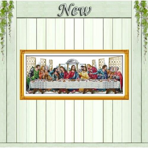 The Last Supper Jesus Christianity painting counted printed on canvas DMC 14CT 11CT Cross Stitch Needlework Sets Embroidery kits