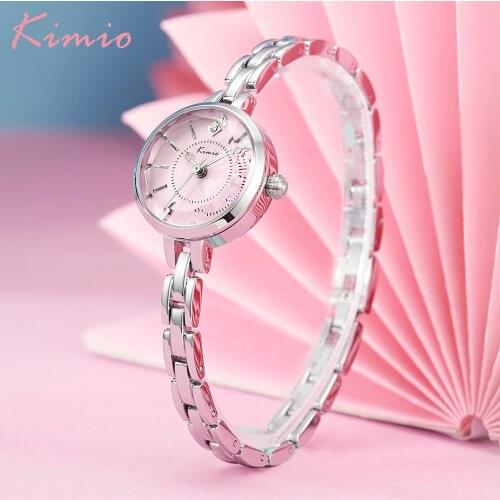 Kimio Small Dial Fashion Casual Women Watches Alloy Bracelet Wristwatches Quartz Clock Relogio Feminino Dress Girl Gift With Box